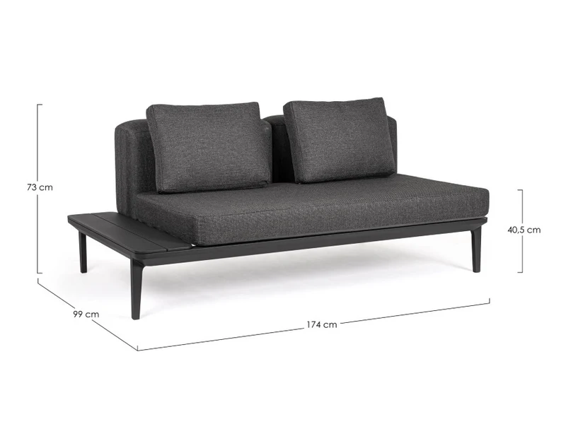 DIVANO 2 POSTI LOUNGE MATRIX ANTRACITE