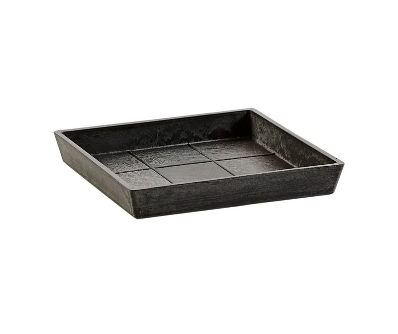 SOTTOVASO QUADRATO ROTTERDAM GRIGIO SCURO 18CM