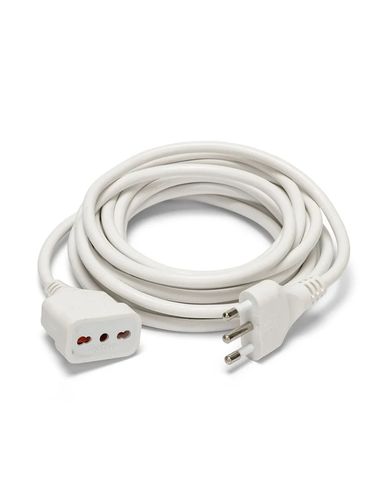 PROLUNGA 3 MT SPINA E PRESA 16A CAVO 3G1 MM² BIANCO