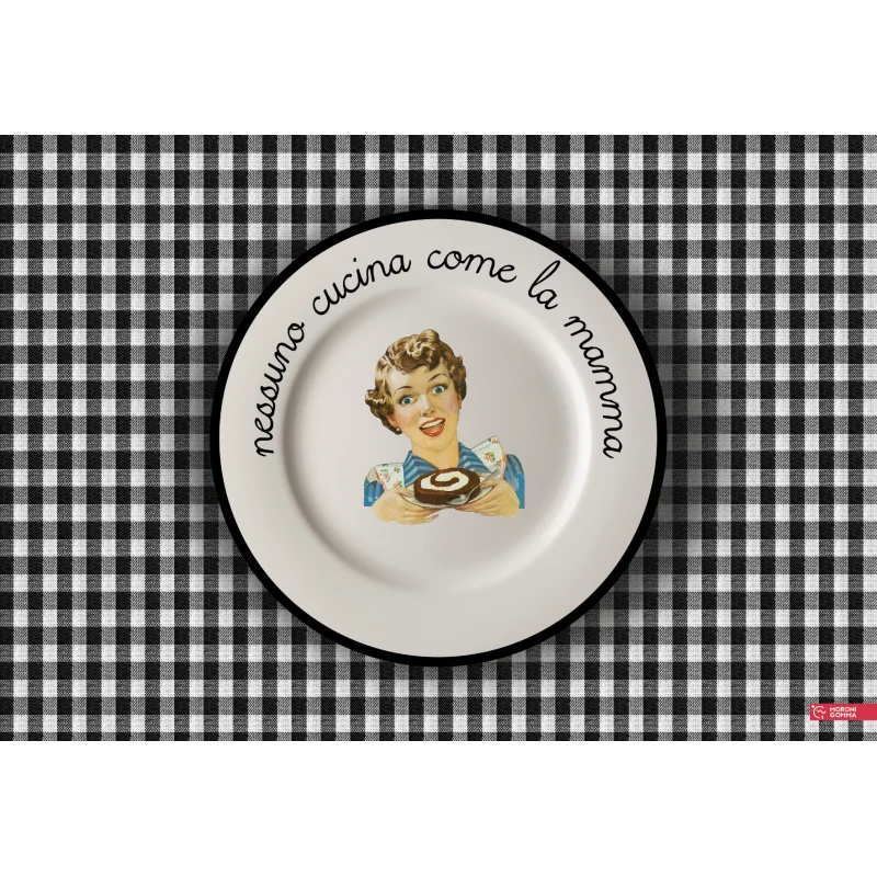 TOVAGLIETTA AMERICANA MANGIA E IMPARA NESSUNO CUCINA COME LA MAMM 30X44CM