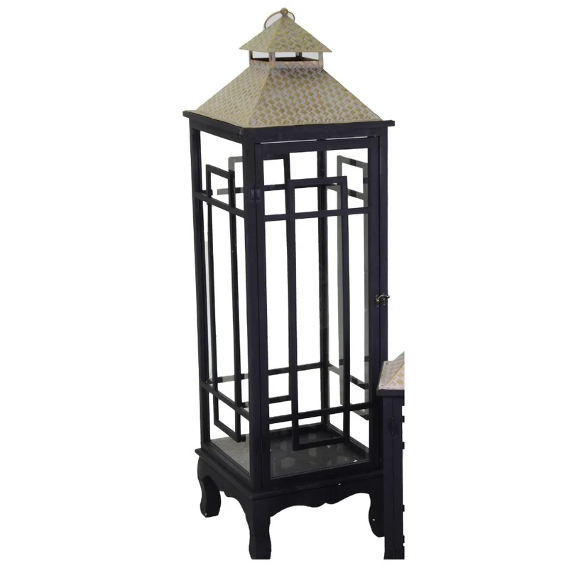 LANTERNA NERA 35X35XH118CM