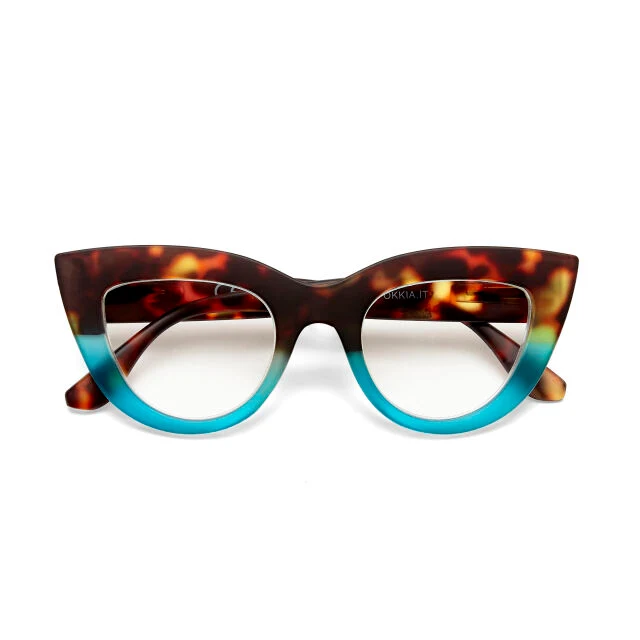 OCCHIALE MODELLO GATTO LITE SOFT TOUCH HAVANA BLUE GRADAZ. 1.50