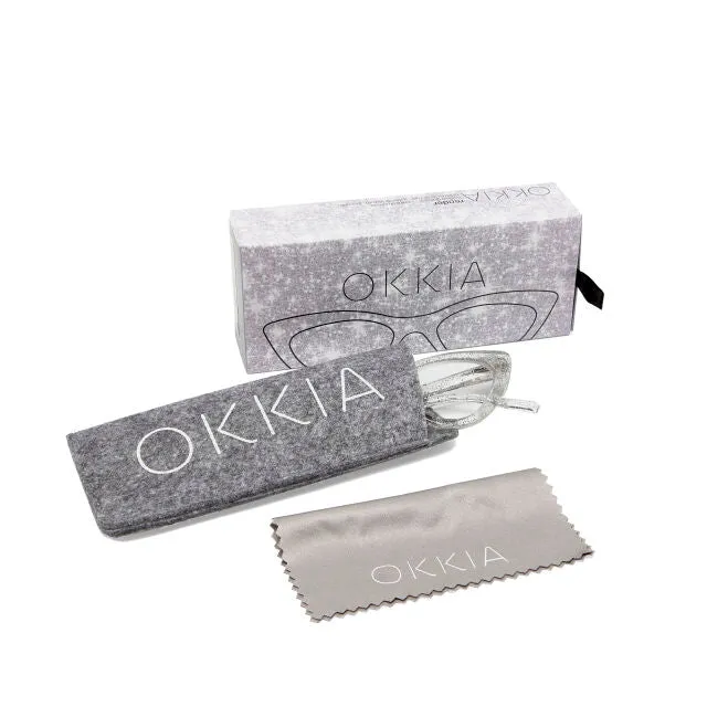 OCCHIALE MODELLO GATTO GLITTER TRASPARENTI GRADAZ. 2.50