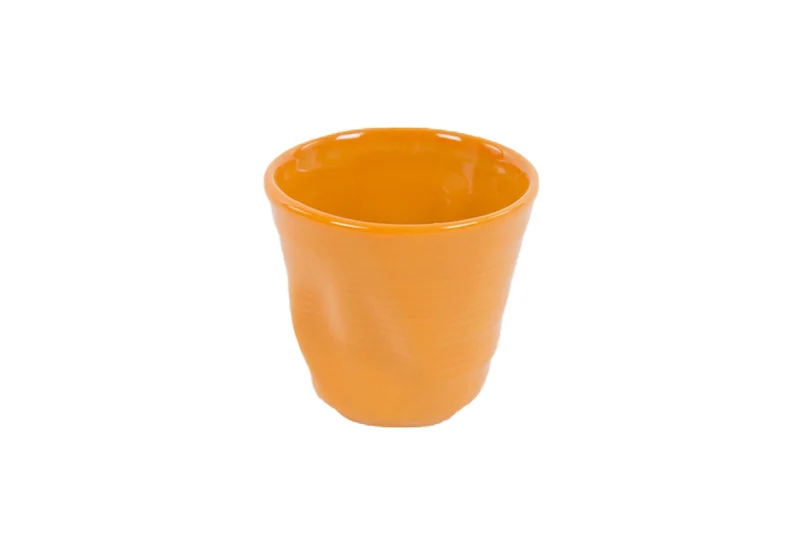 BICCHIERINO DA CAFFE' IN PORCELLANA ACCARTOCCIATO TAORMINA ORANGE KALEIDOS